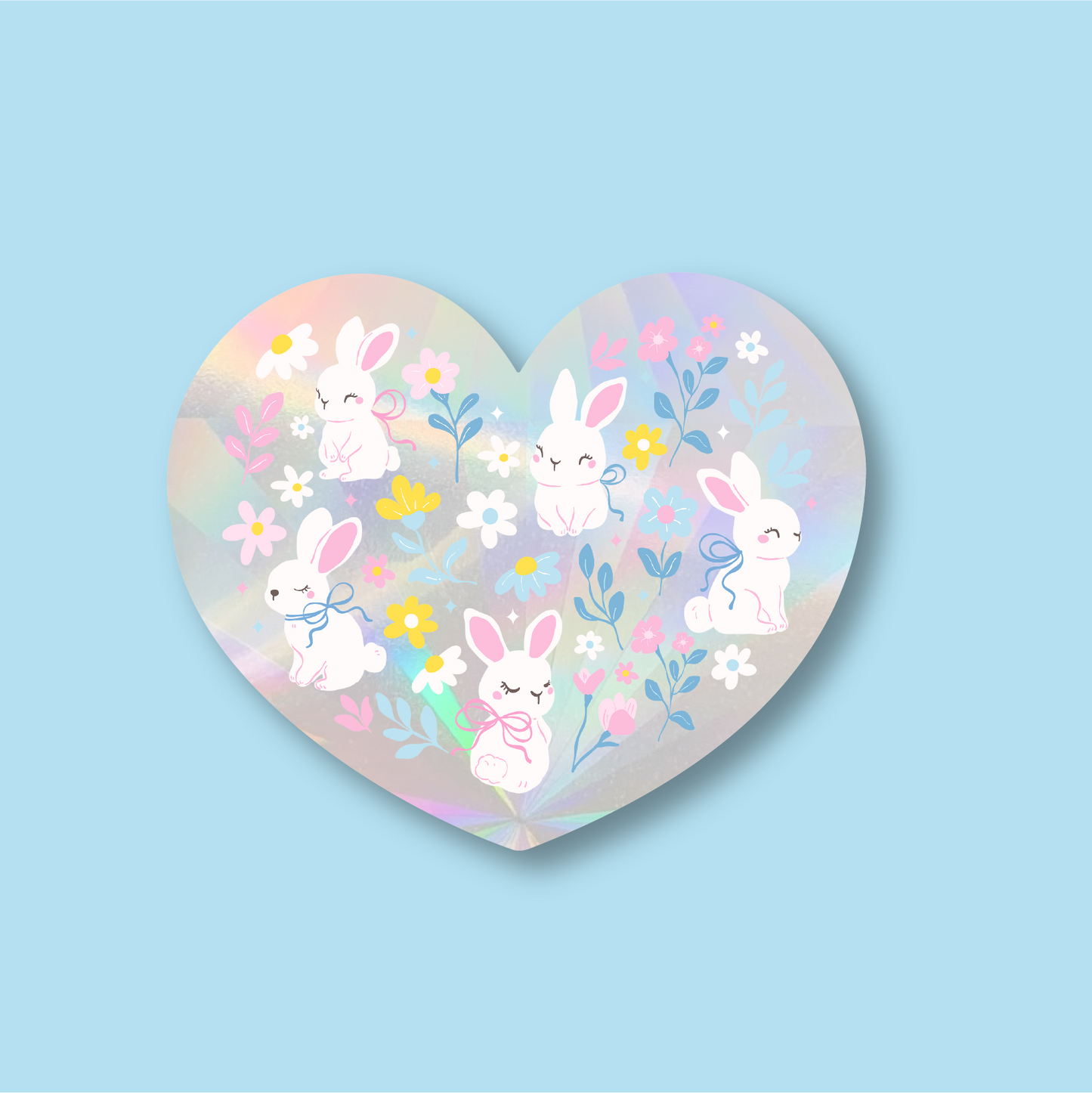 White Bunnies Window Suncatcher Window Sticker