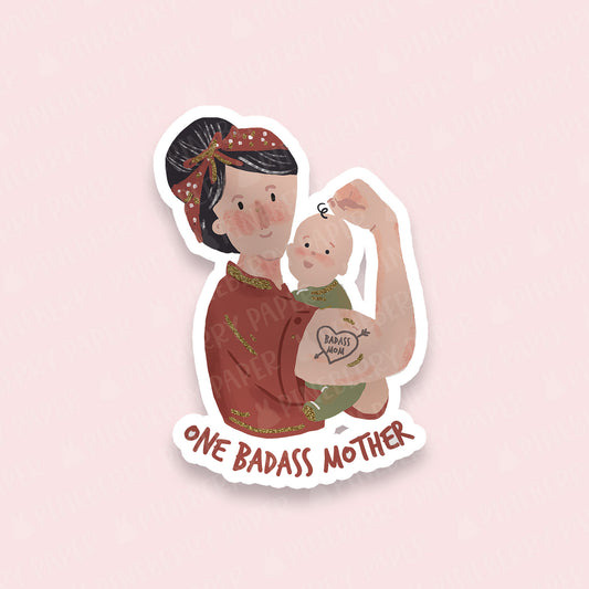 One Badass Mom Vinyl Sticker