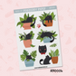 Black Cat with Plants | AN0006 | AN0007