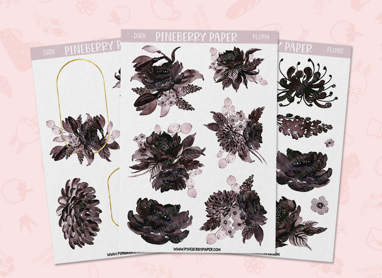 Black Florals | FL0194 | FL0195 | FL0196
