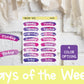 Days of the Week Sticker | Watercolor | Headers