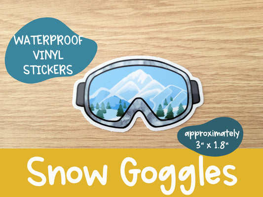 Ski Goggle Vinyl Sticker | Snowboarding | Winter | Snow | Laptop Sticker | Water Bottle Sticker | Weatherproof | Waterproof | Decal
