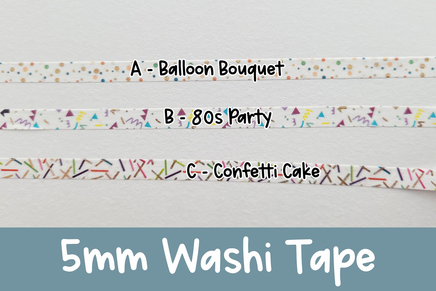 Confetti Collection | 5mm Washi Tape | Gold Foil Decorative Tape