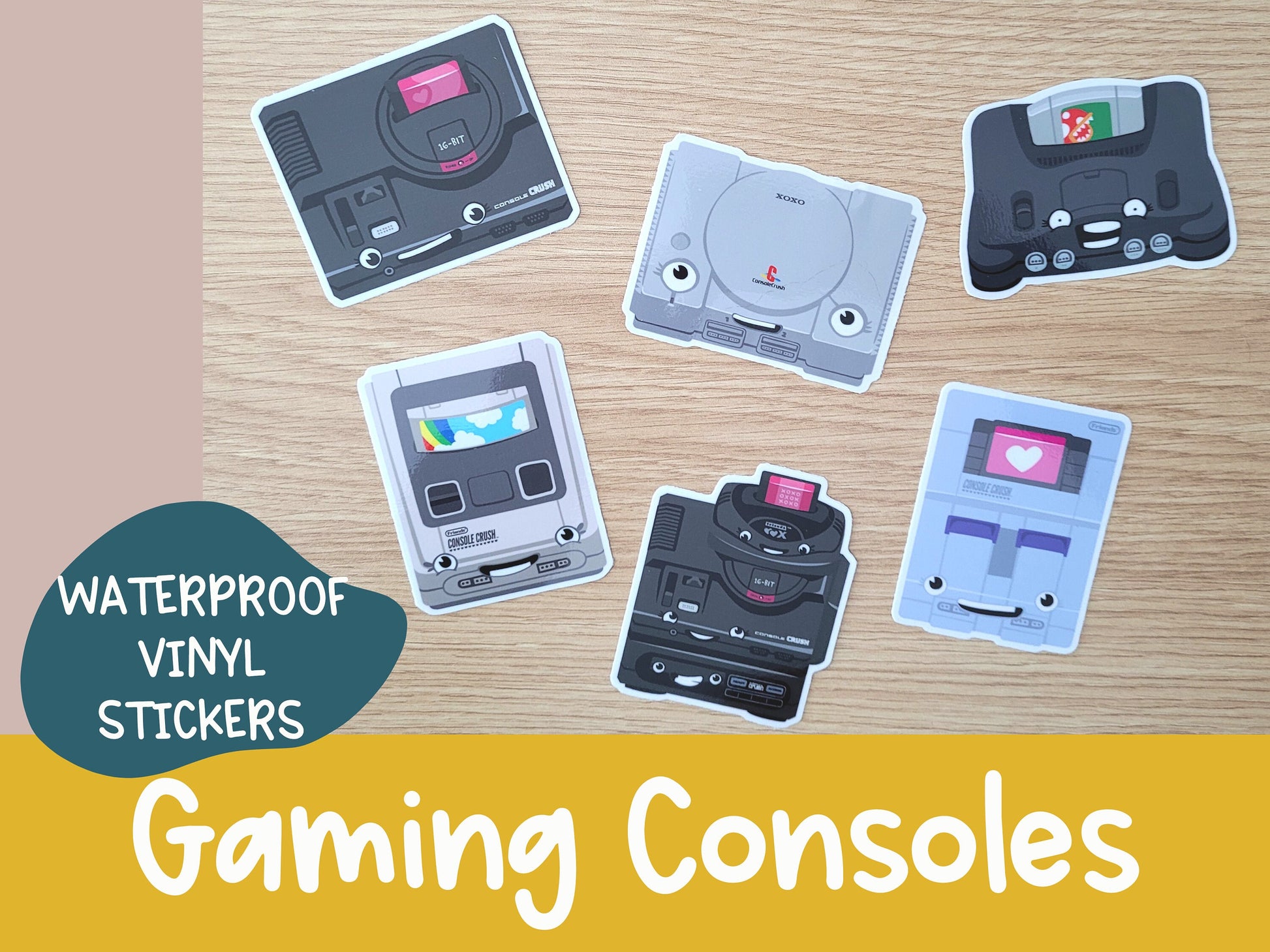 Gaming Console Vinyl Stickers | Waterproof | Console Crush – Pineberry ...