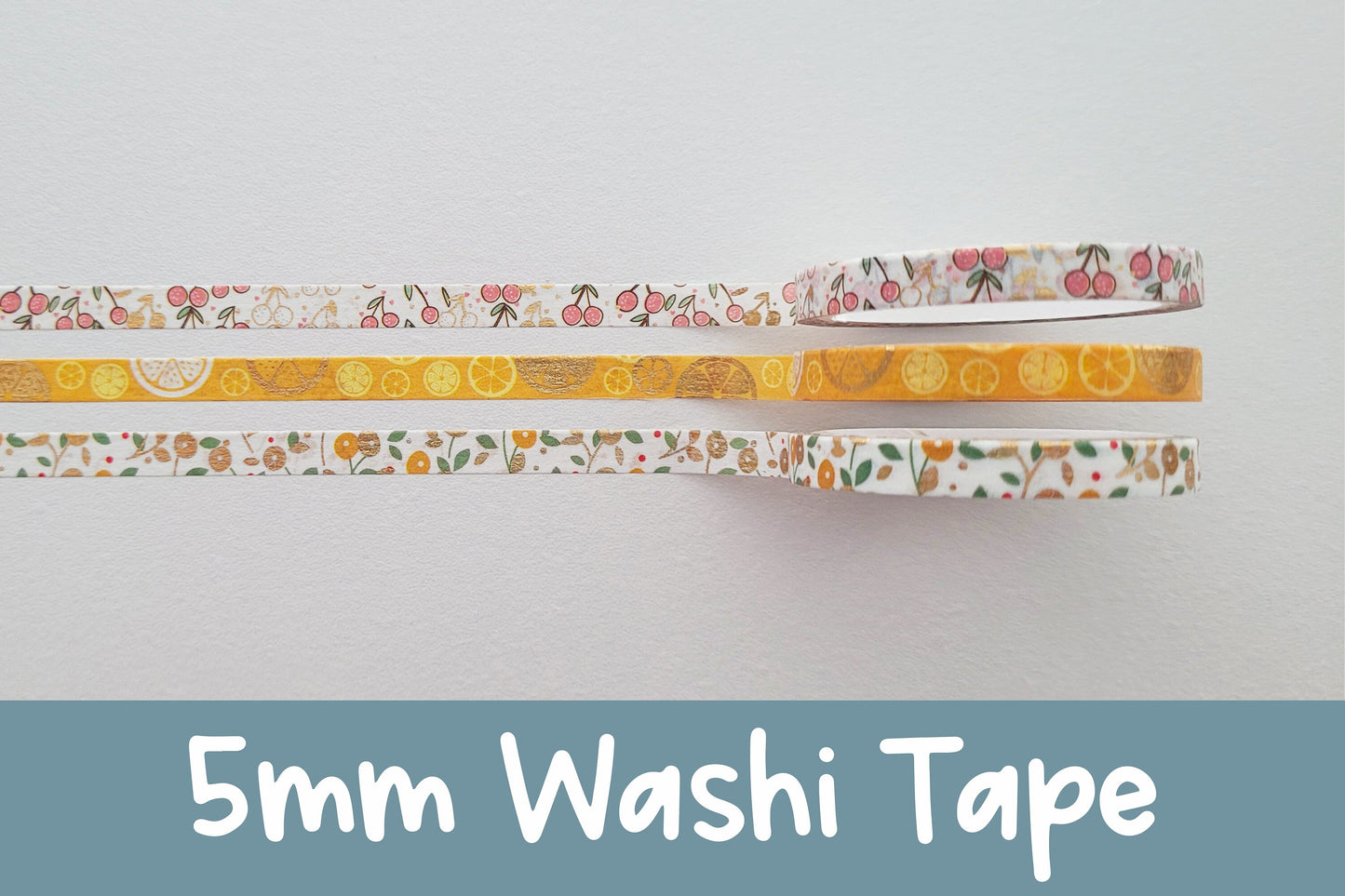 Magic Garden Party | 5mm Washi Tape | Gold Foil Decorative Tape