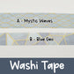 Magical Blues Washi Tape | 15mm Mystic Waves | 10mm Blue Geo