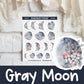 Gray Floral Moon | DC0080