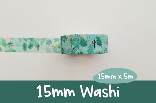 Green Leaves Washi Tape | 15mm x 5m