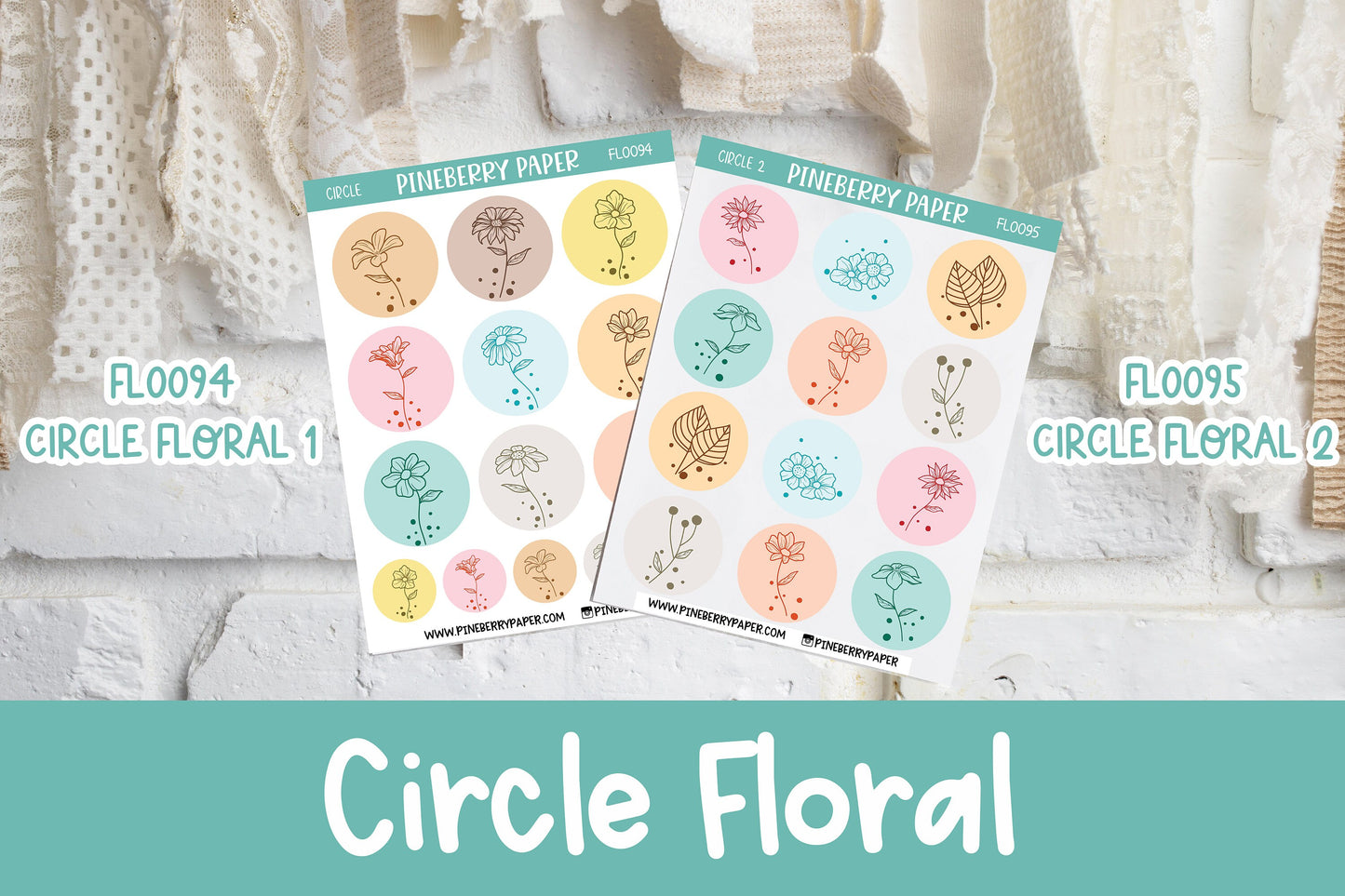 Circle Floral Stickers | FL0094 | FL0095