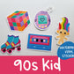 90s Kid Vinyl Sticker