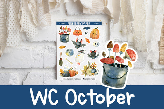 Watercolor October Stickers | SL0046