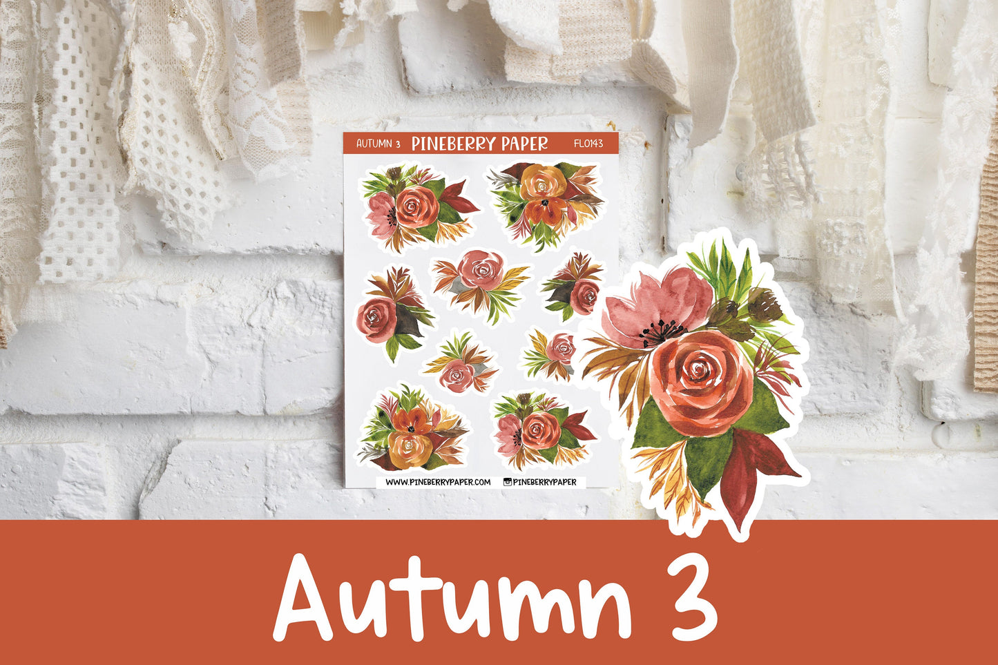 Autumn Floral 3 Stickers | FL0143