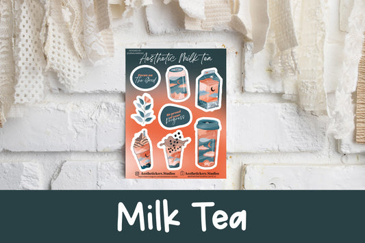 Aesthetic Milk Tea Stickers by Aesthetickers Studios