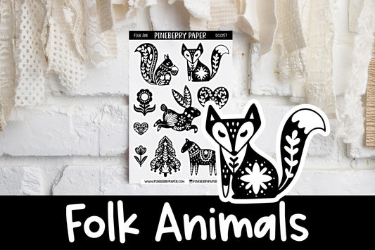 Black & White Folk Animals | DC0157