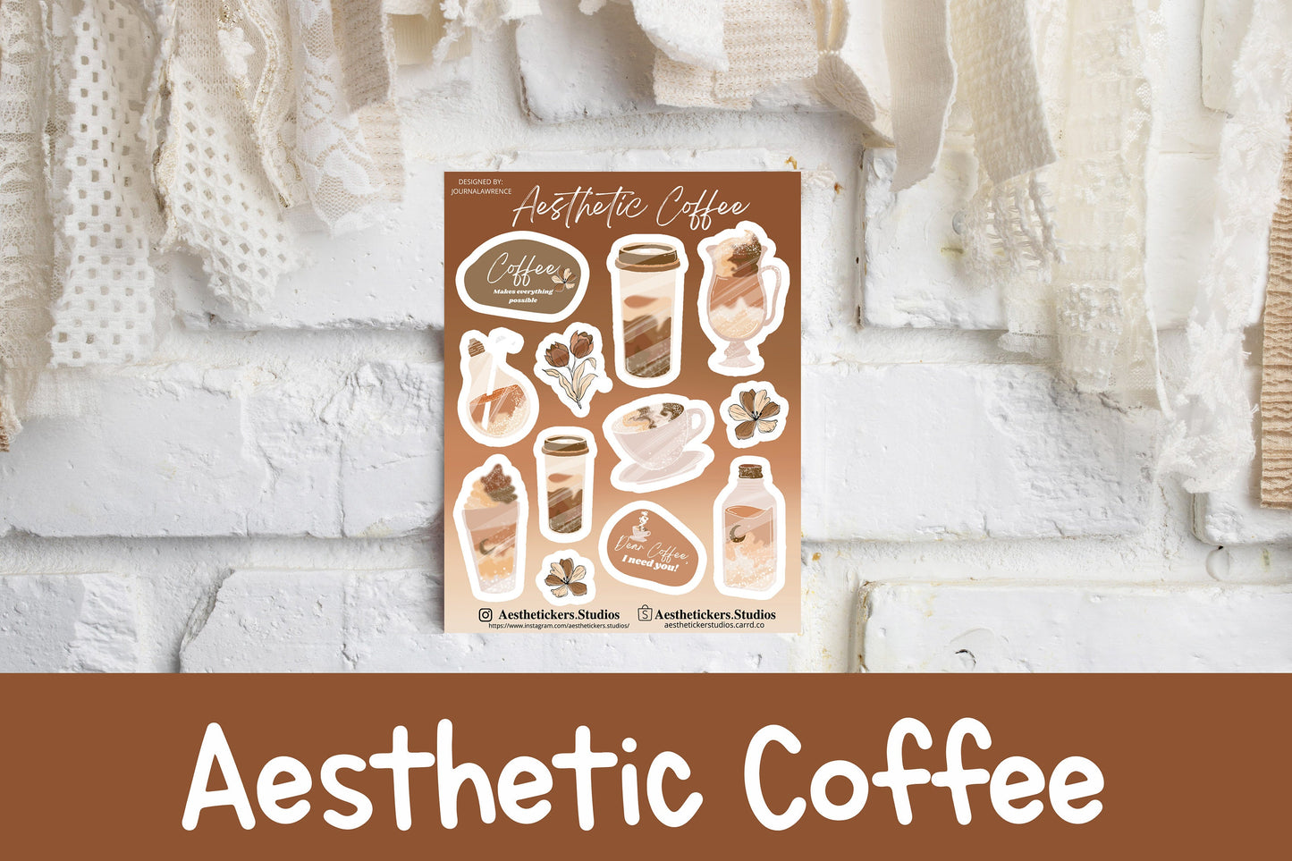 Aesthetic Coffee Stickers by Aesthetickers Studios