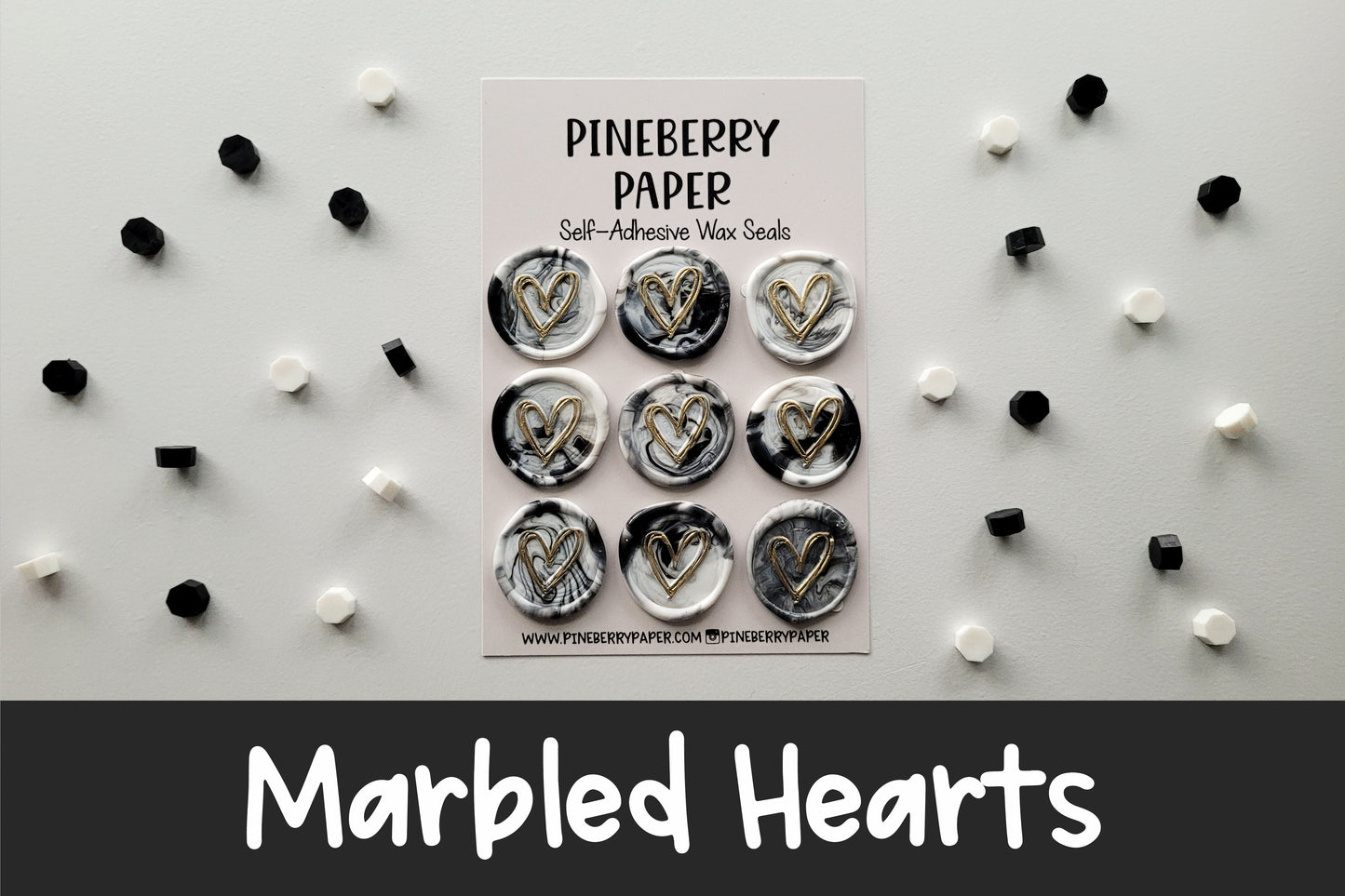 Marbled Hearts Wax Seals