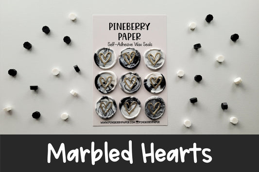 Marbled Hearts Wax Seals