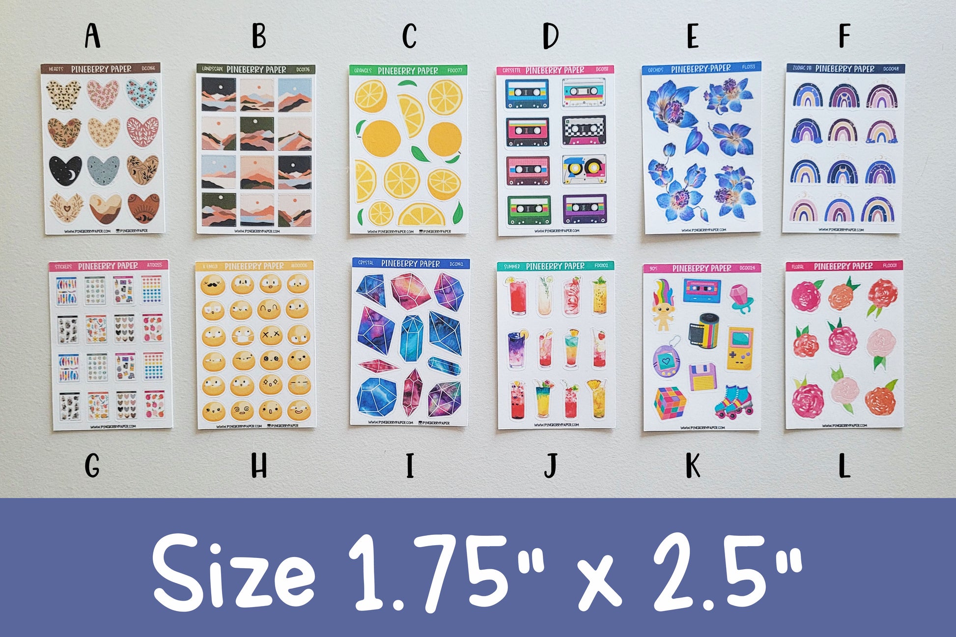 Sheet of Mini Stickers -Yellow Stickers Aesthetic - SMALL