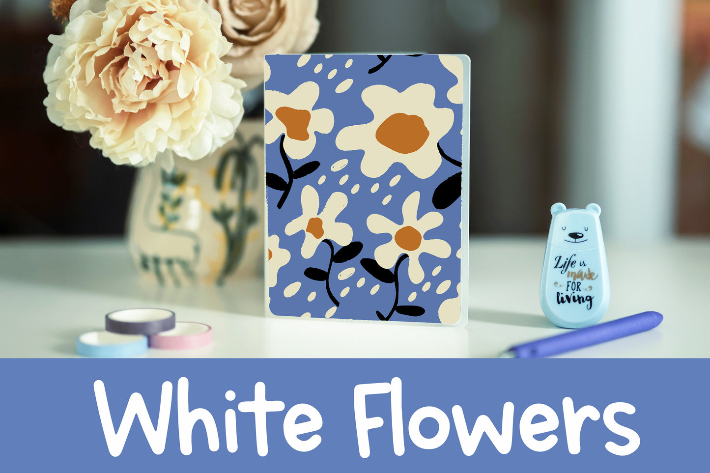 White Flower Sticker Album | 60 Top-Loading Sleeves